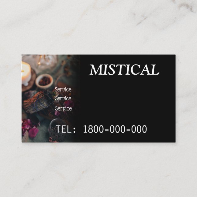 VISITA TARJETA EDITABLE DE LECTURA DE TAROTE (Anverso)