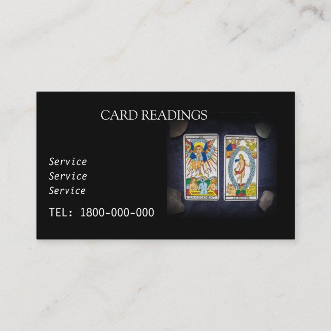 VISITA TARJETA EDITABLE DE LECTURA DE TAROTE (Anverso)