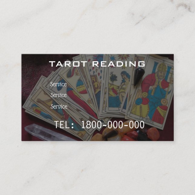 VISITA TARJETA EDITABLE DE LECTURA DE TAROTE (Anverso)