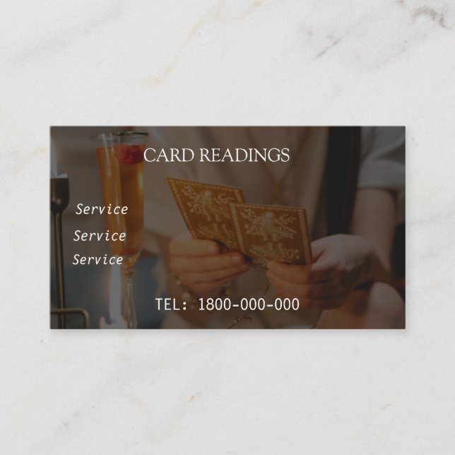 VISITA TARJETA EDITABLE DE LECTURA DE TAROTE (Anverso)