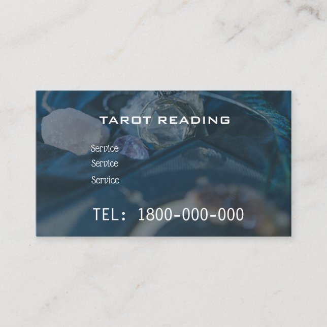 VISITA TARJETA EDITABLE DE LECTURA DE TAROTE (Anverso)