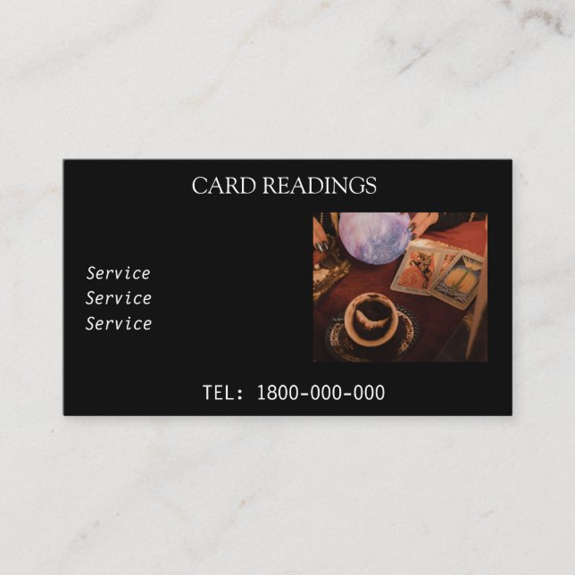 VISITA TARJETA EDITABLE DE LECTURA DE TAROTE (Anverso)