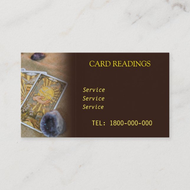 VISITA TARJETA EDITABLE DE LECTURA DE TAROTE (Anverso)