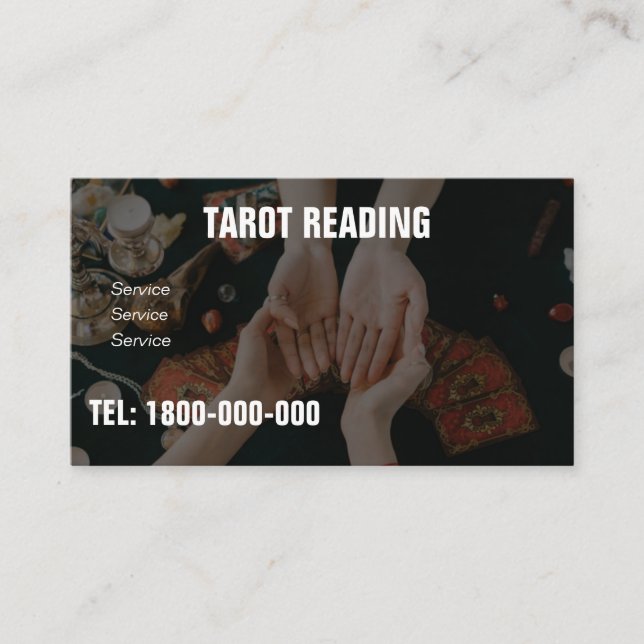VISITA TARJETA EDITABLE DE LECTURA DE TAROTE (Anverso)