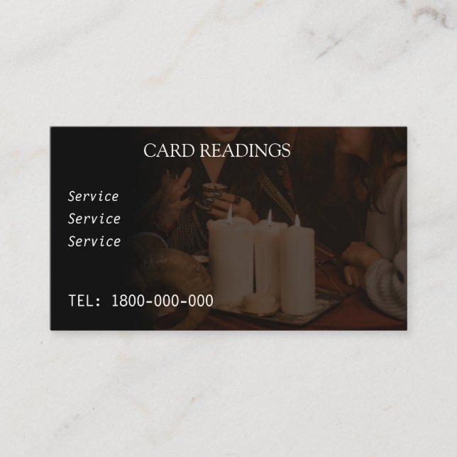 VISITA TARJETA EDITABLE DE LECTURA DE TAROTE (Anverso)