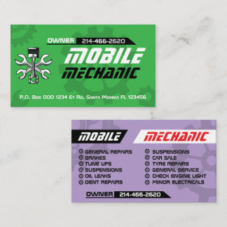 Visita Tarjeta Editable de Reparación de Autos de Mecánic