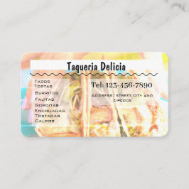 Visita tarjeta editable de taquería / restaurante