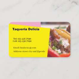 Visita Tarjeta editable de taquería / restaurante
