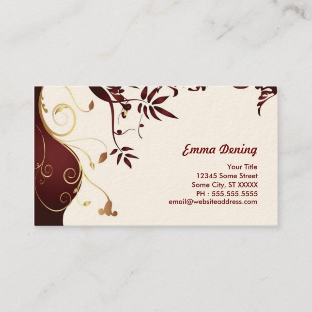 Visita Tarjeta elegante del perfil de la moda (Anverso)