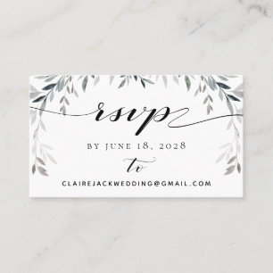 Visita Tarjeta en línea RSVP de Silver Eucalyptu Greenery