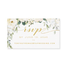 Tarjeta en línea RSVP de White Peony Epiphany Wedd