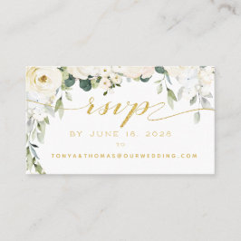 Visita Tarjeta en línea RSVP de White Peony Epiphany Wedd