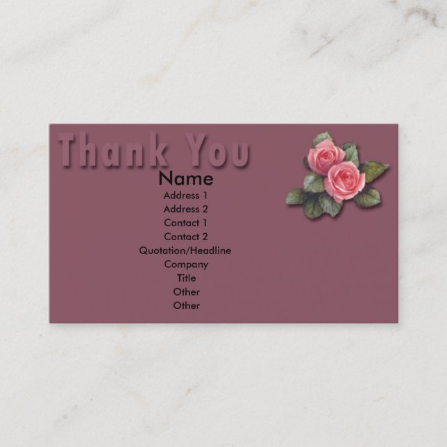 Visita Tarjeta Floral de agradecimiento (Anverso)