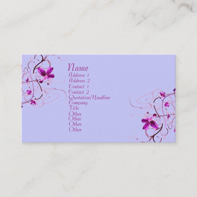Visita Tarjeta floral del perfil de Deco (Anverso)