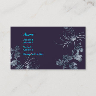 Visita Tarjeta floral del perfil del dril de algodón