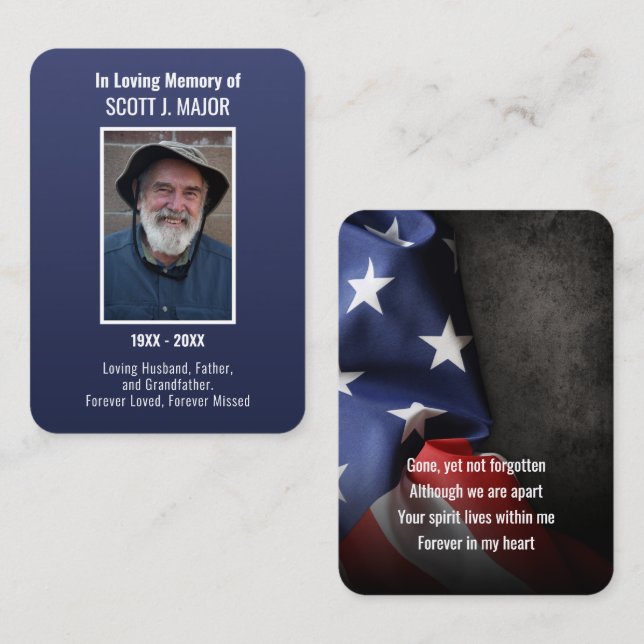 Visita Tarjeta fotográfica de la bandera azul de Ombre (Anverso / Reverso)