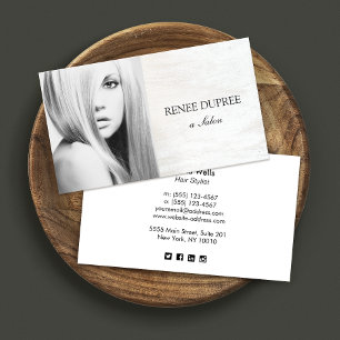 Visita Tarjeta fotográfica de Salón de Madera Blanca