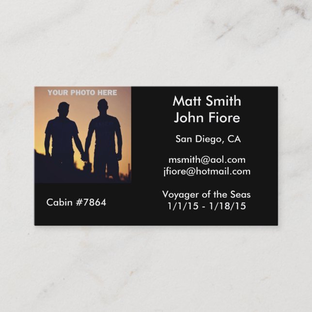 Visita Tarjeta gay de la travesía (Anverso)