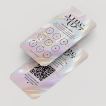 Tarjeta holográfica de fidelidad rosa Pearl modern