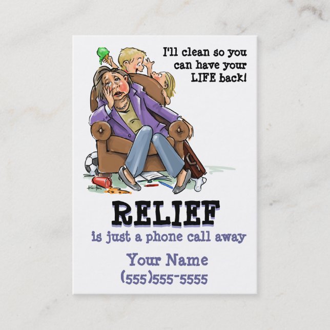 Visita Tarjeta Housecleaning de la empresa de servicios (Anverso)