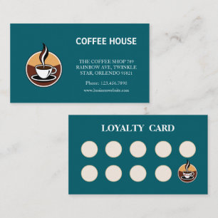 Visita Tarjeta moderna de timbre de café doblado con sell