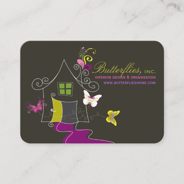 Visita Tarjeta moderna del perfil del hogar floral de la (Anverso)