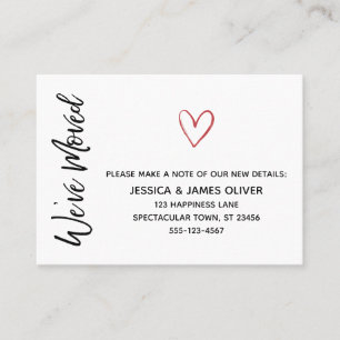 Visita Tarjeta moderna "We've Moved" con color de agua ro