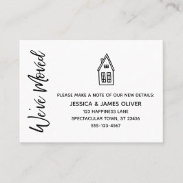 Visita Tarjeta moderna "We've Moved" con dibujo de Little