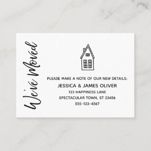 Visita Tarjeta moderna "We've Moved" con dibujo de una pe