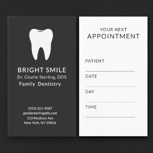 Visita Tarjeta negra de cita dental de dentista profesion
