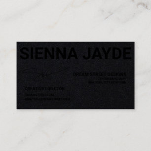 VISITA TARJETA NEGRA DE NEGOCIO BOLD SIGNATURE MATTE