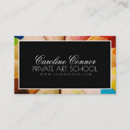 Visita Tarjeta negrita blanca y negra de la escuela de ar