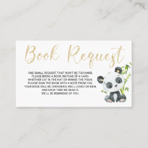 Visita Tarjeta Panda de Solicitud de Libros para Baby Sho