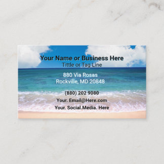 Visita Tarjeta personal de negocios de playa y olas