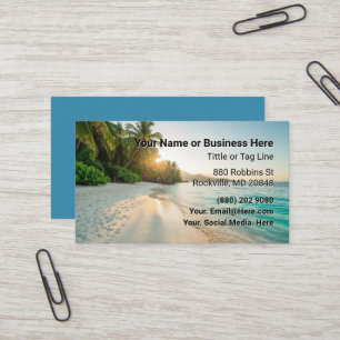 Visita Tarjeta Personal de Negocios de Playa y Palmeras