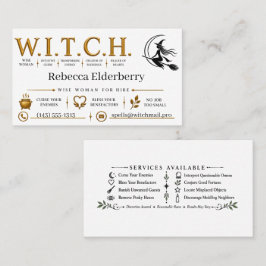 Visita Tarjeta personalizada de bruja por encargo W.I.T.C