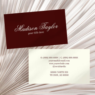 Visita Tarjeta personalizada de estilo antiguo burgundy