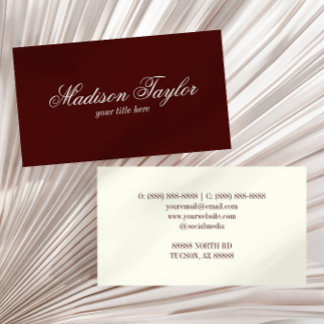 Visita Tarjeta personalizada de estilo antiguo burgundy