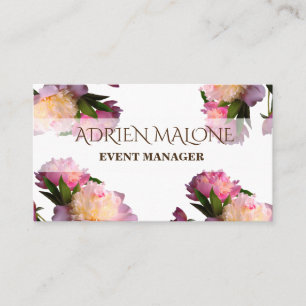 Visita Tarjeta profesional con flores de Peonies