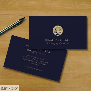 Visita Tarjeta profesional de abogados con emblema de oro