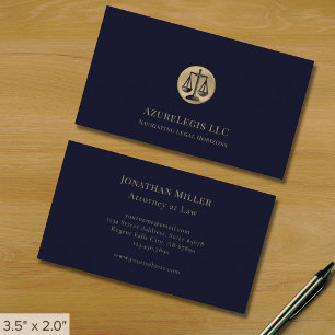 Visita Tarjeta profesional de abogados con emblema de oro