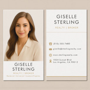Visita Tarjeta profesional de agente inmobiliario beige n