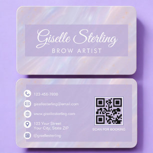 Visita Tarjeta profesional de artista de cejas iridiscent
