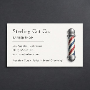 Visita Tarjeta Profesional de Barbería Minimalista