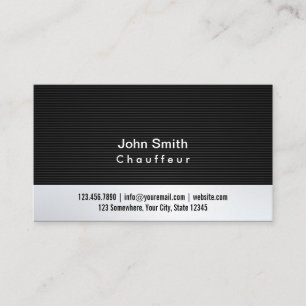 Visita Tarjeta profesional de Chauffeur Metalizado gris p