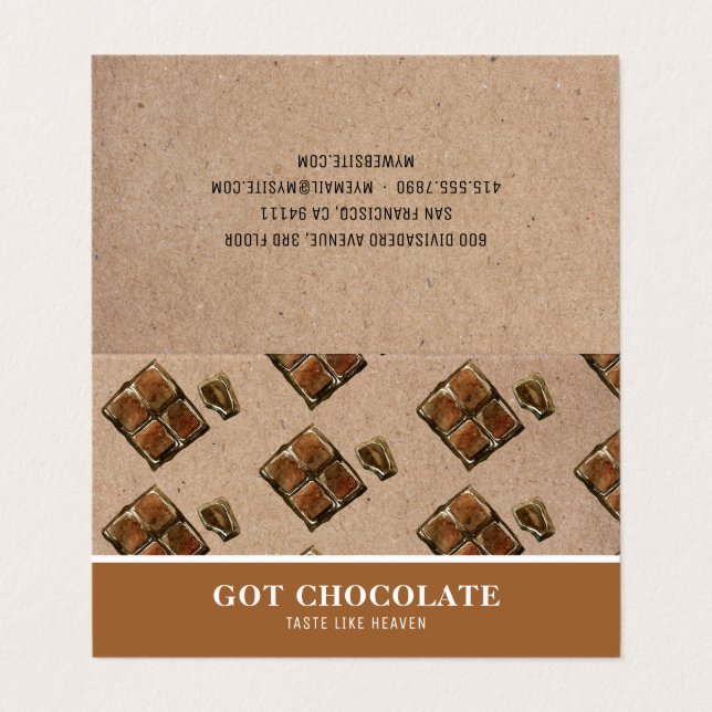 Visita Tarjeta profesional de chocolate marrón moderno (Exterior desplegado)
