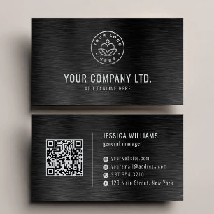 Visita Tarjeta profesional de código QR de acero cepillad
