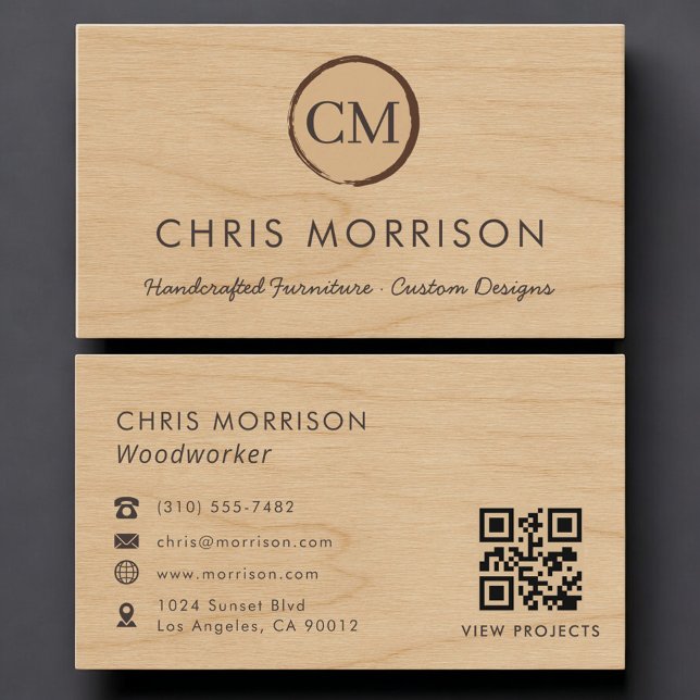Visita Tarjeta profesional de código QR de carpintería (Subido por el creador)