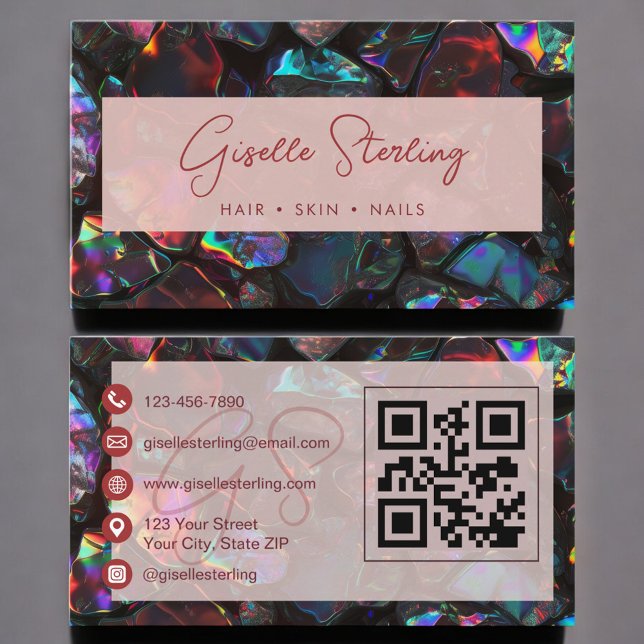 Visita Tarjeta profesional de código QR de ópalo negro mo (Subido por el creador)