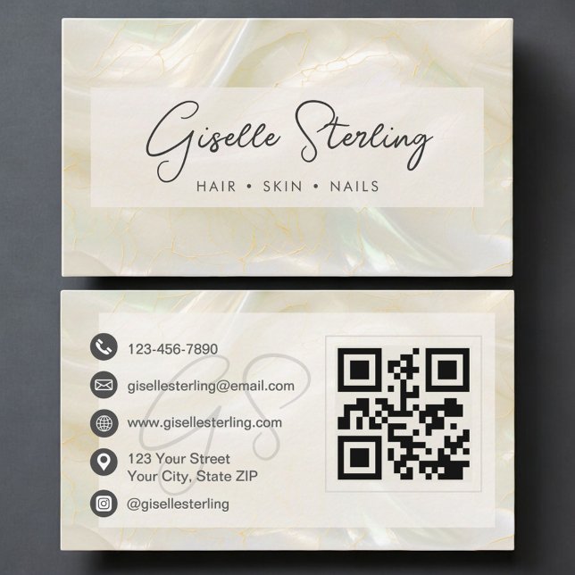 Visita Tarjeta profesional de código QR de ópalo perla de (Subido por el creador)